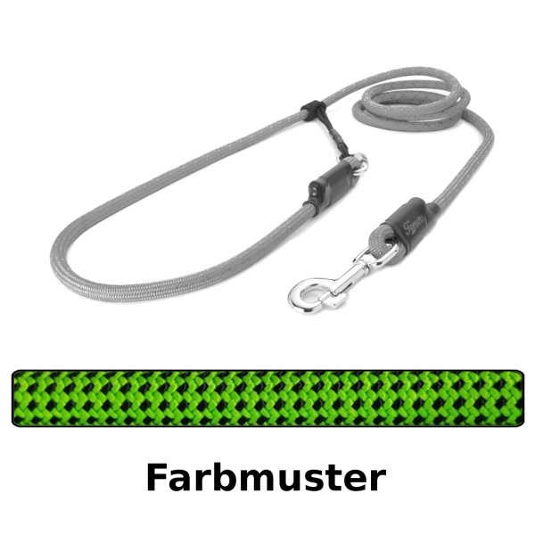 EASYLONG Hundeleine - L - 4m - grün mit schwarzen Punkten